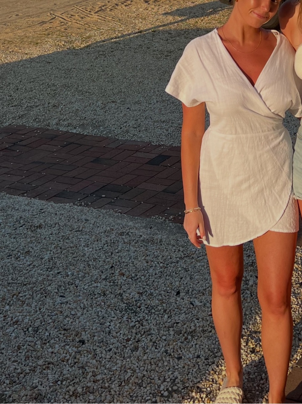 Princess Polly white wrap mini dress Size 4